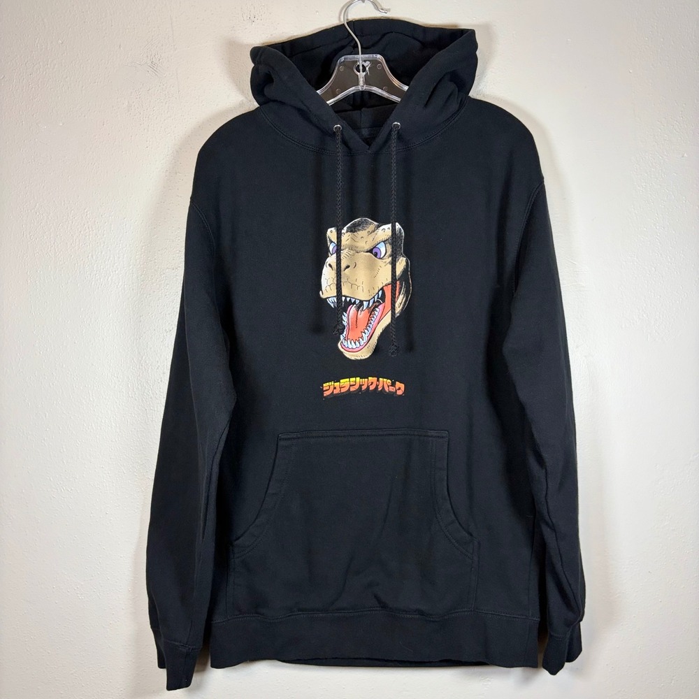 Jurassic Park Universal Studios Japanese Manga T-Rex Hoodie Small‎ Black Double